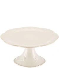 Lenox French Perle Scalloped Stoneware Pedestal Cake Plate