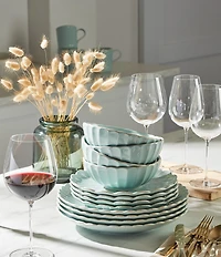 Lenox French Perle Collection Scalloped 12-Piece Dinnerware Set