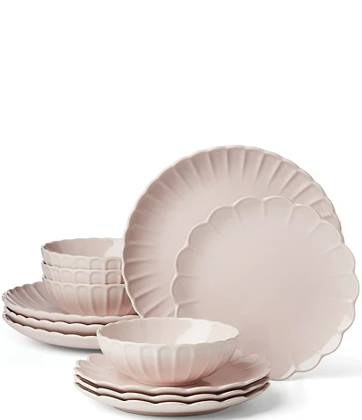 Lenox French Perle Collection Scalloped 12-Piece Dinnerware Set