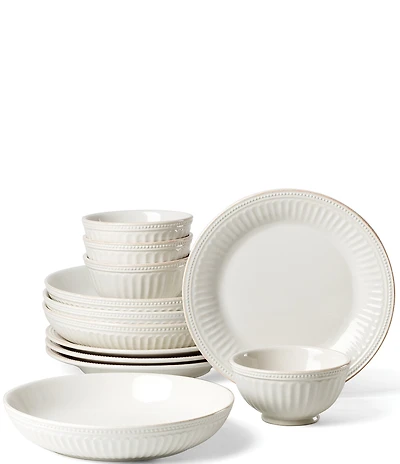 Lenox French Perle Groove 12-Piece Dinnerware Set
