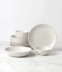 Lenox French Perle Scallop White 12-Piece Dinnerware Set