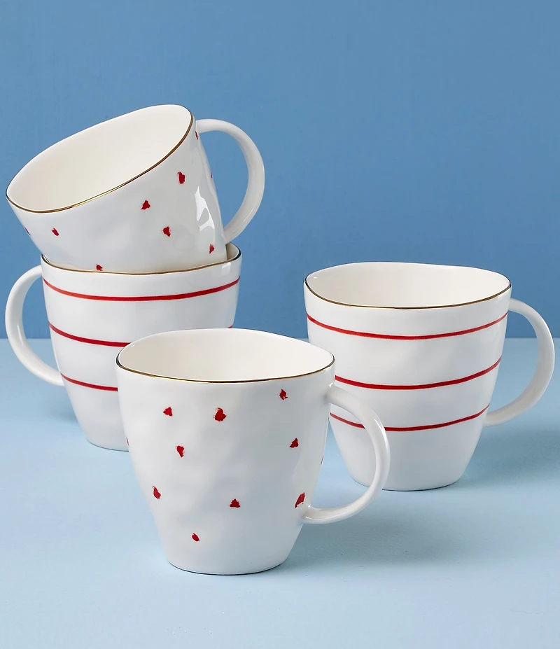 Lenox Garnet Bay Mugs, Set of 4