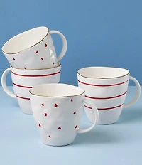 Lenox Garnet Bay Mugs, Set of 4