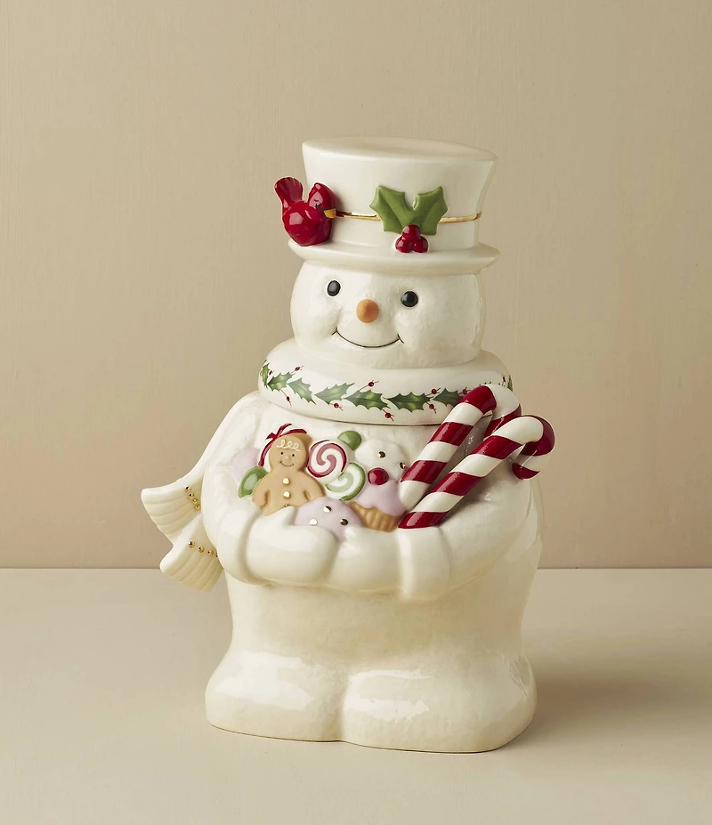Lenox Happy Holly Days Snowman Cookie Jar