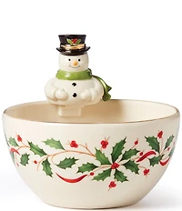 Lenox Holiday Collection Snowman Bowl Figurine