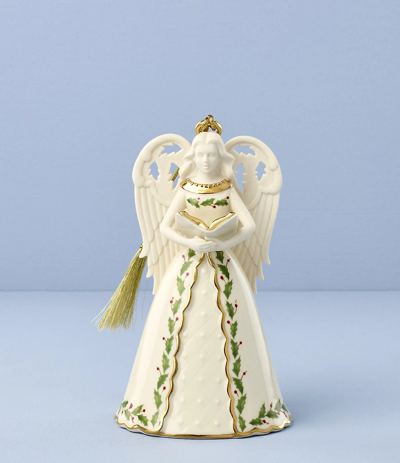 Lenox Holiday Collection Angel Bell with Hymns Porcelain Ornament