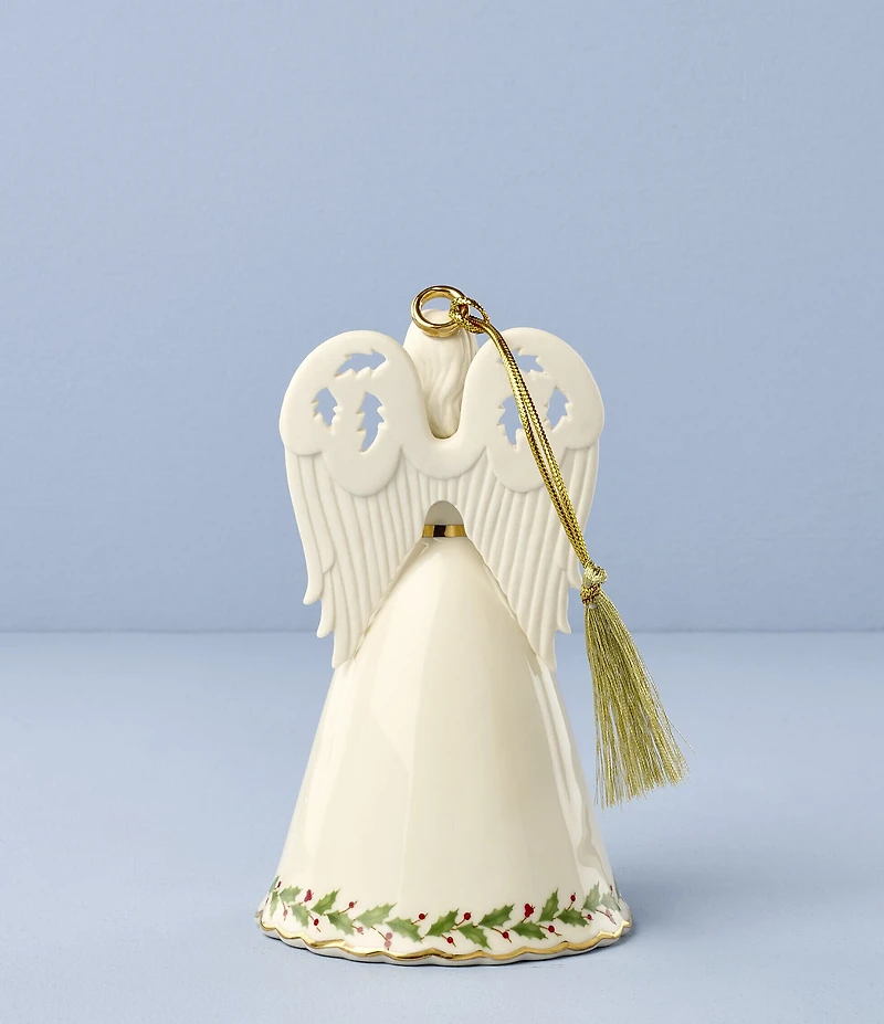 Lenox Holiday Collection Angel Bell with Hymns Porcelain Ornament