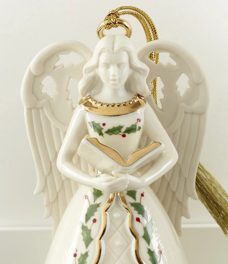 Lenox Holiday Collection Angel Bell with Hymns Porcelain Ornament