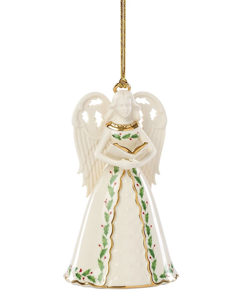 Lenox Holiday Collection Angel Bell with Hymns Porcelain Ornament