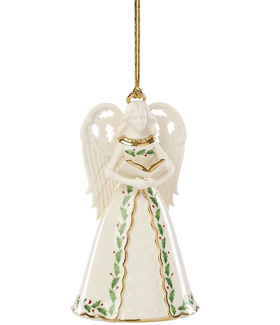 Lenox Holiday Collection Angel Bell with Hymns Porcelain Ornament