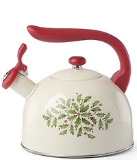 Lenox Holiday Collection Holly & Berry Motif Metal Tea Kettle