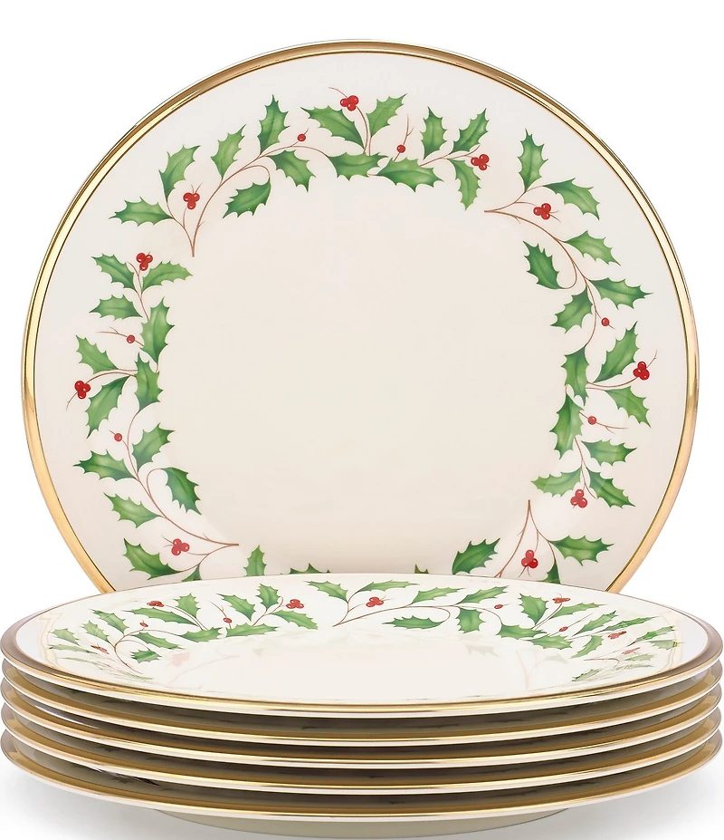 Lenox Holiday Dinner Plates, Set of 6