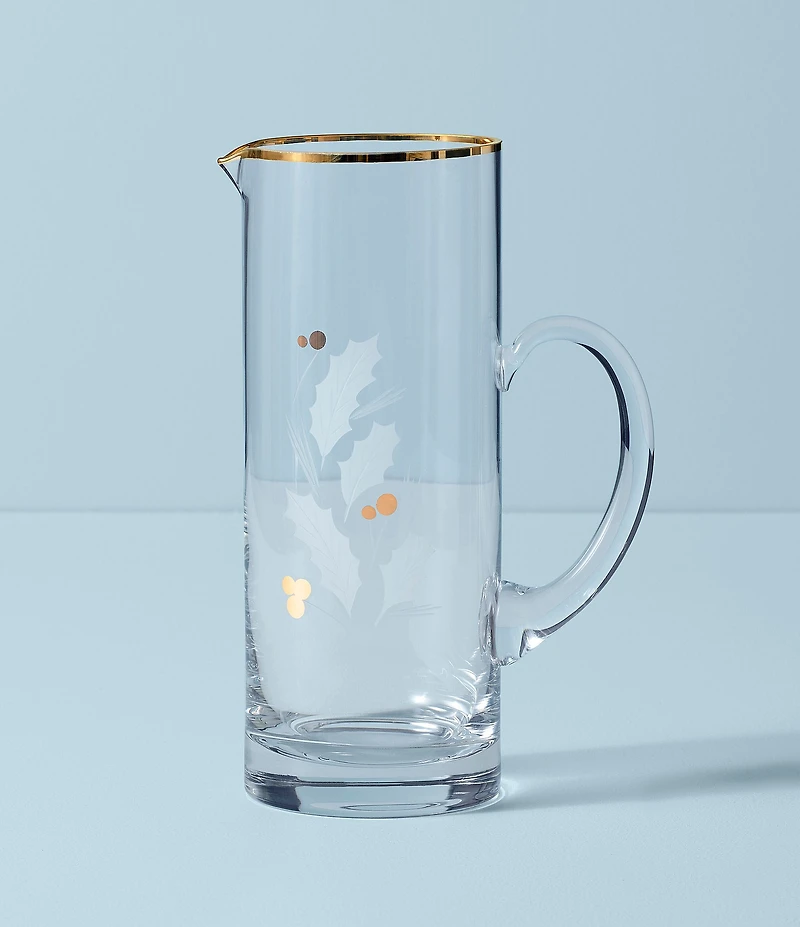 Lenox Holiday Gold Glass Beverage Pitcher