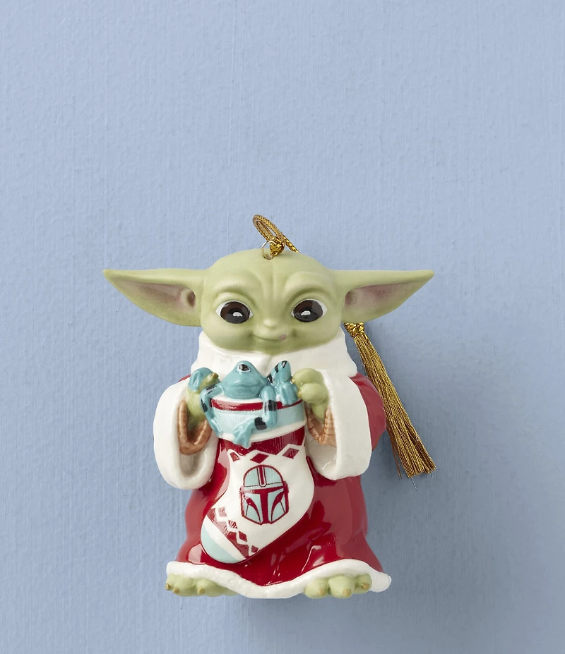 Lenox Holiday Grogu with Stocking Porcelain Ornament
