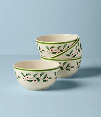 Lenox Holiday Holly Melamine Bowls, Set of 4
