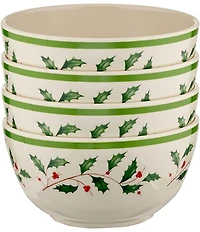 Lenox Holiday Holly Melamine Bowls, Set of 4