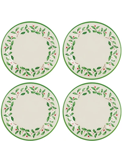 Lenox Holiday Holly Melamine Dinner Plates, Set of 4