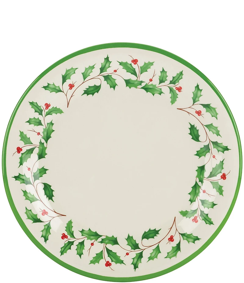 Lenox Holiday Holly Melamine Dinner Plates, Set of 4