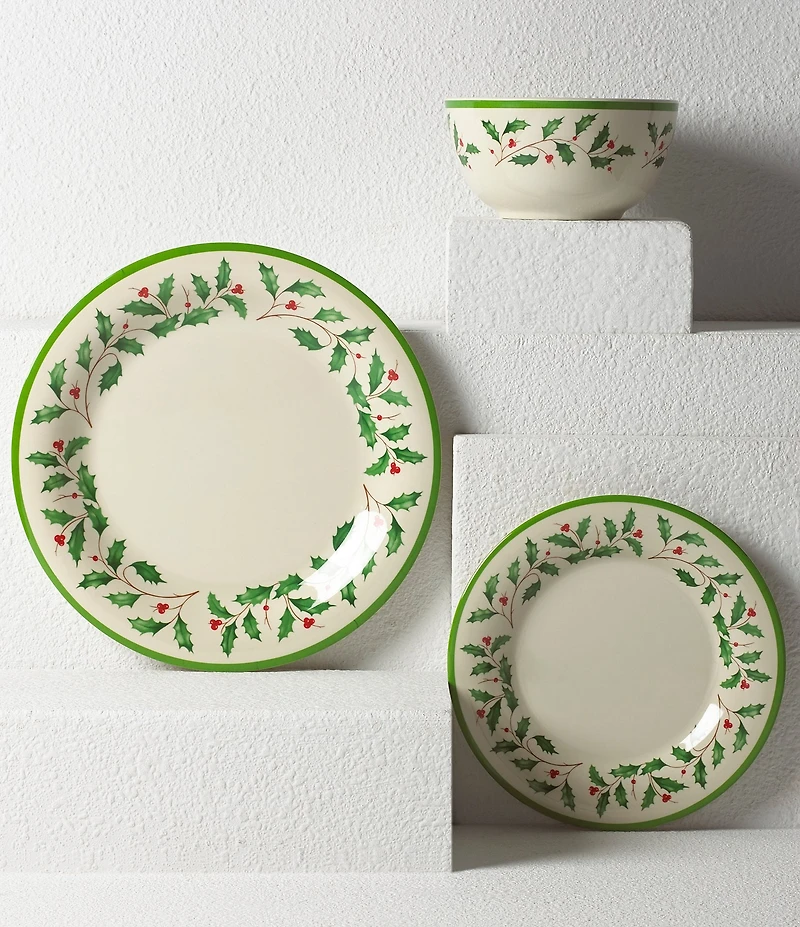 Lenox Holiday Holly Melamine Dinner Plates, Set of 4