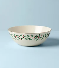 Lenox Holiday Floral Motif Large Serving Bowl