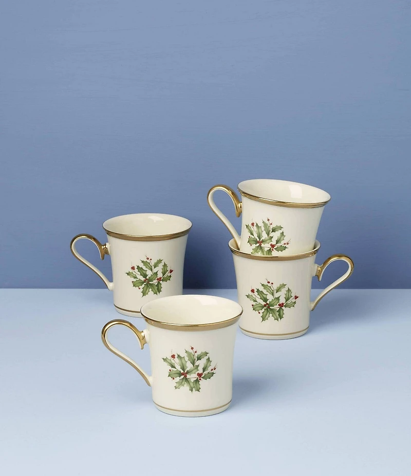 Lenox Holiday Mugs, Set of 4