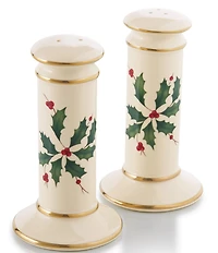 Lenox Holiday Poinsettia Leaf Motif Salt & Pepper Shaker Set
