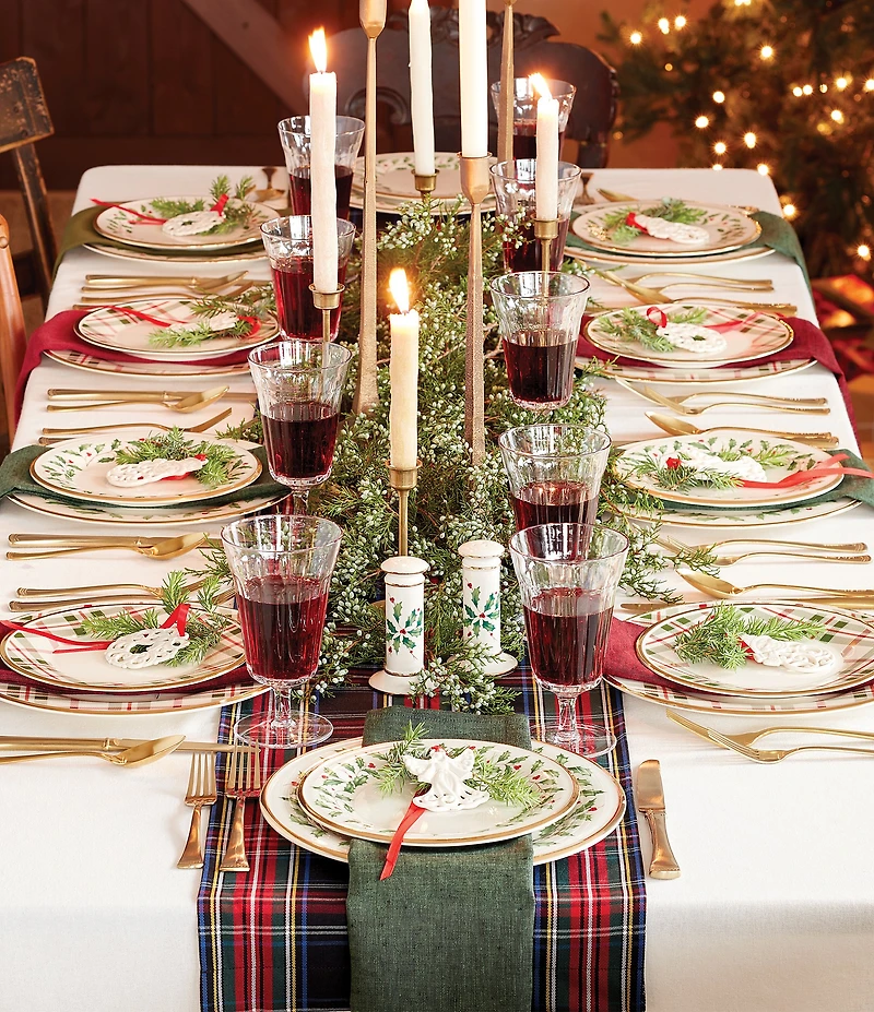 Lenox Holiday Tartan Plaid Dinner Plates, Set of 4