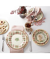 Lenox Holiday Tartan Plaid Dinner Plates, Set of 4