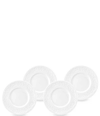 Lenox Opal Innocence Carved 4-piece 7#double; Dessert Plate Set