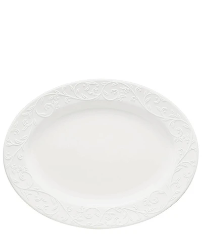 Lenox Opal Innocence Carved Scroll Porcelain Oval Platter