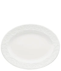 Lenox Opal Innocence Carved Scroll Porcelain Oval Platter