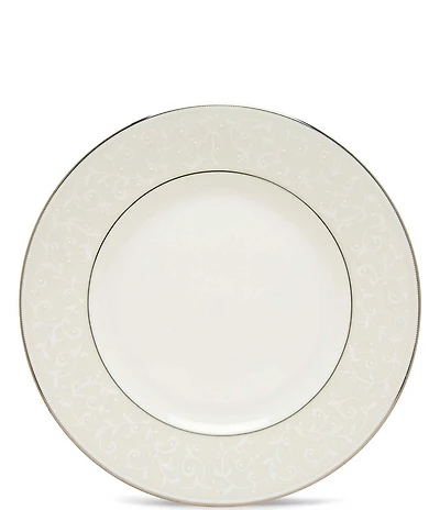 Lenox Opal Innocence Vine & Pearl Platinum Opalescent Bone China Dinner Plate
