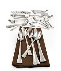 Lenox Portola Modern Sculpted 65-Piece Stainless Steel Flatware Set