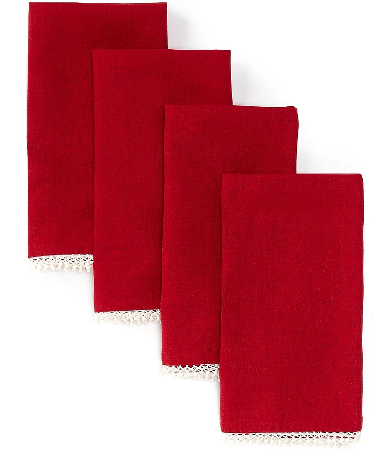 Lenox Red French Perle Napkins, Set of 4