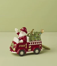 Lenox Santa In Fire Truck Ornament