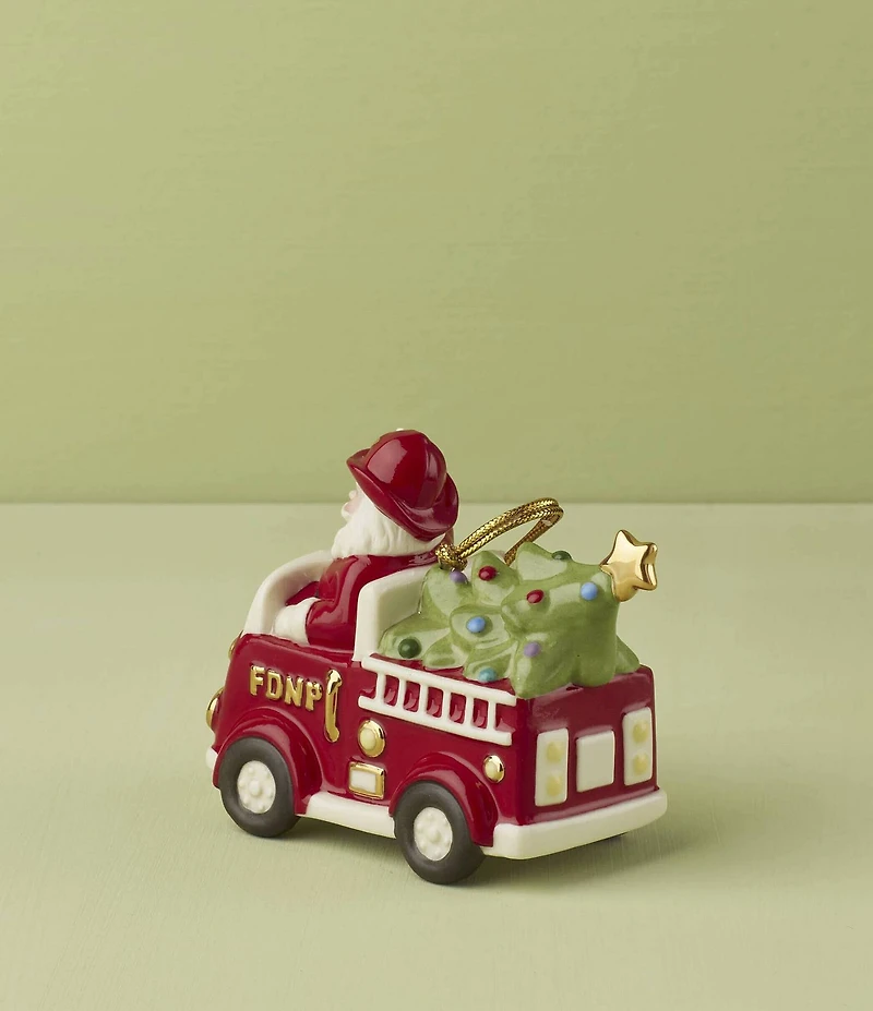 Lenox Santa In Fire Truck Ornament