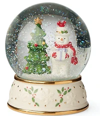 Lenox Snow Globes Happy Holly Days Snowman With Cardinal