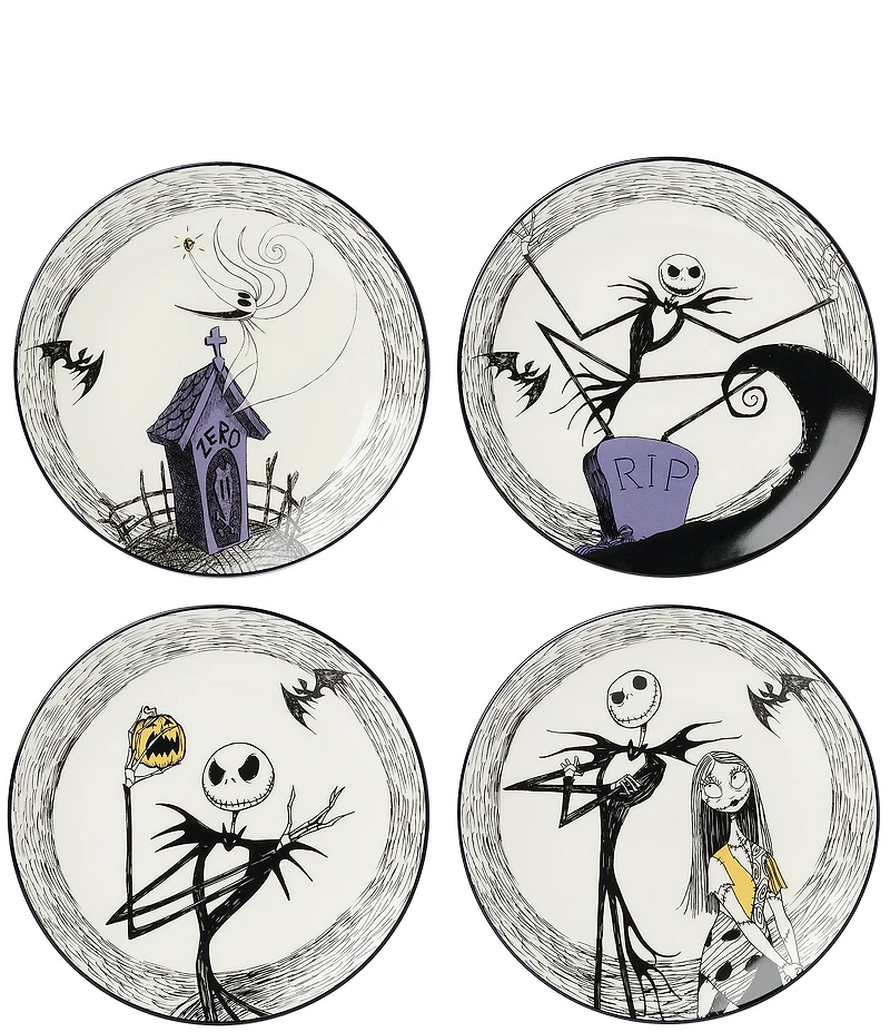 Lenox The Nightmare Before Christmas Collection Accent Plates, Set of 4
