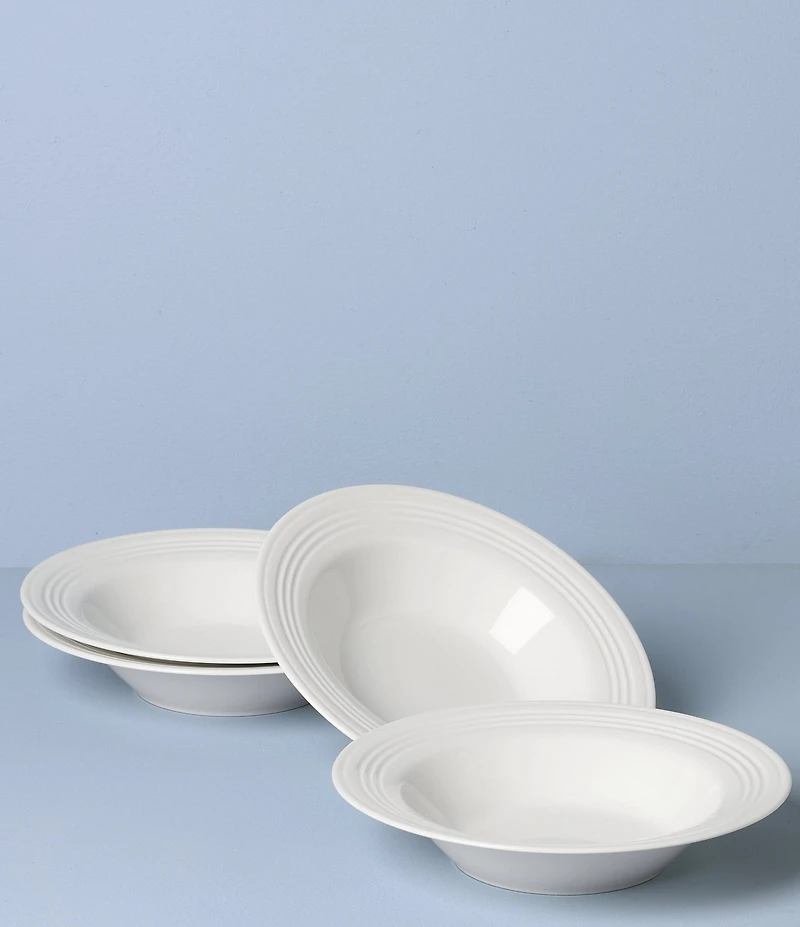 Lenox Tin Can Alley Rimmed Pasta/Soup Bowls, Set of 4