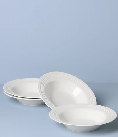 Lenox Tin Can Alley Rimmed Pasta/Soup Bowls, Set of 4