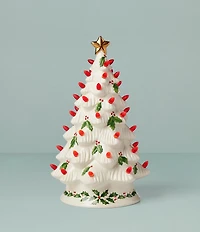 Lenox Treasured Traditions Holiday Red Bulbs Lit Tree