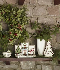 Lenox Treasured Traditions Holiday Red Bulbs Lit Tree