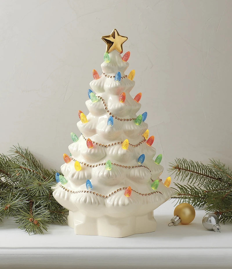 Lenox Treasured Traditions Ivory Lit Tree Figurine