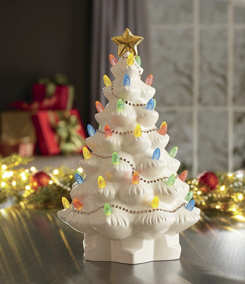 Lenox Treasured Traditions Ivory Lit Tree Figurine