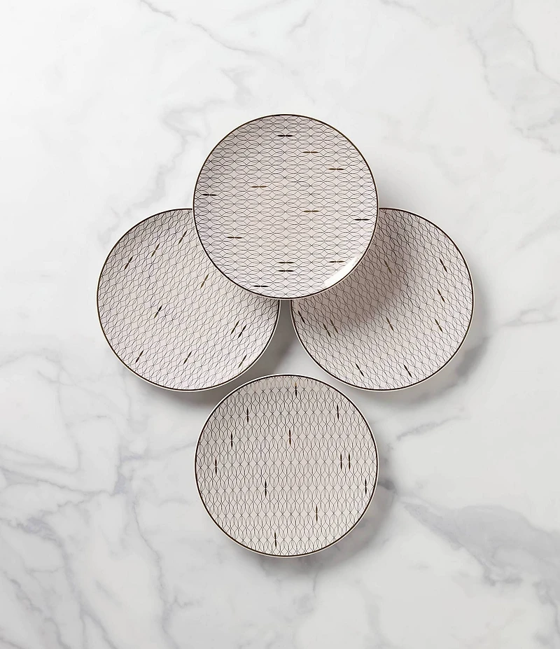 Lenox Trianna Pink Geometric Salad Plates, Set of 4
