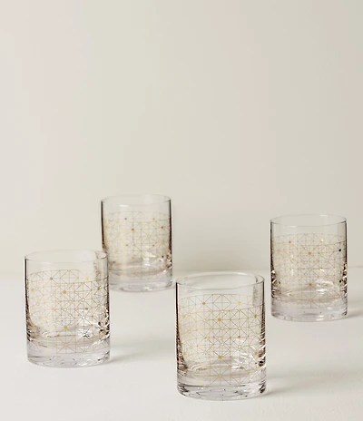 Lenox Tuscany Classics Gold Dust Double Old-Fashioned Glasses, Set of 4