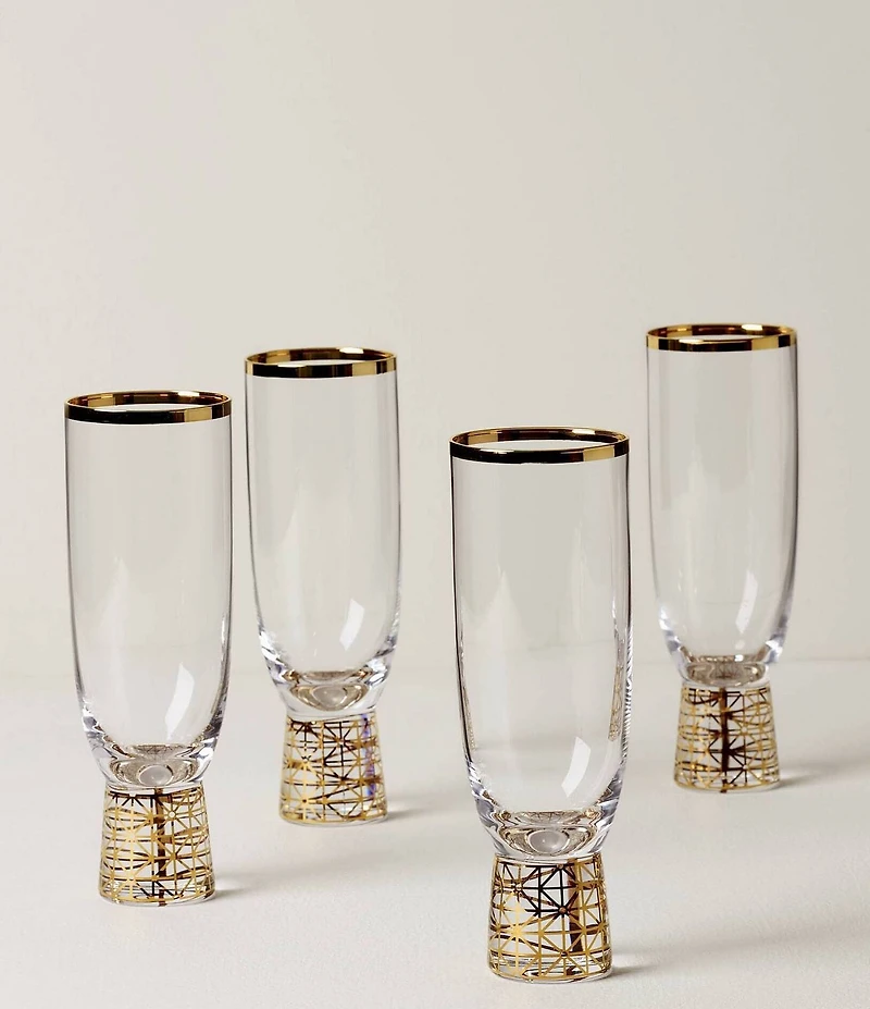 Lenox Tuscany Classics Gold Frost Flutes, Set of 4