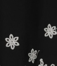 Leo & Nicole Embroidered Scalloped Hem Pull-On Pants