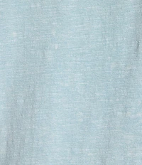 Leo & Nicole Plus Size Acid Wash Crew Neck Short Sleeve Crochet Trim Knit Tee