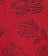 Leo & Nicole Plus Size Envelope Neck Long Sleeve Allover Rose Jacquard Sweater